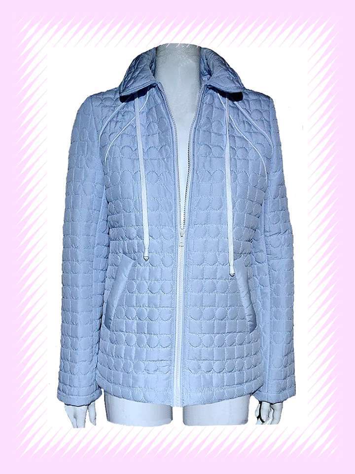Sky Blue Mid-Length Puffer Jacket
