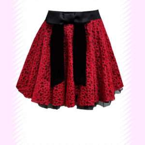 Red Lace Vintage Short Swing Skirt