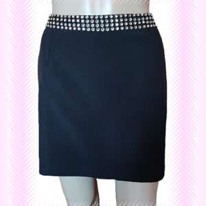Belt Diamond Short Pencil Skirt