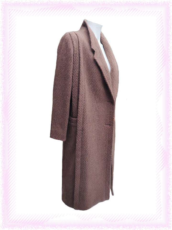 Alpaca Unique Brown Wool Coat - Image 2