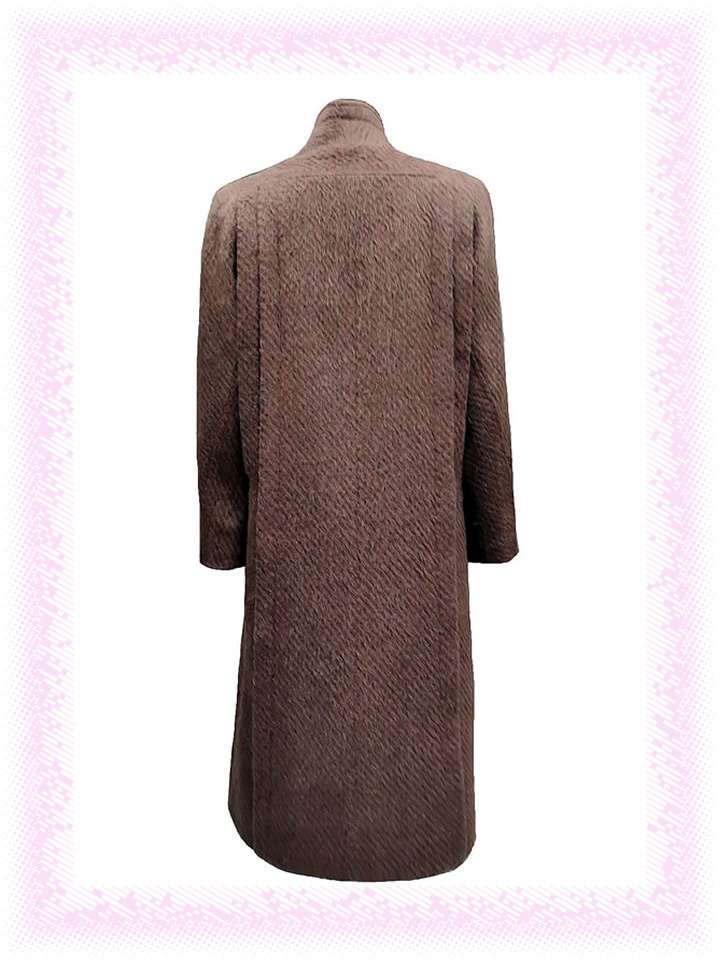 Alpaca Unique Brown Wool Coat - Image 4