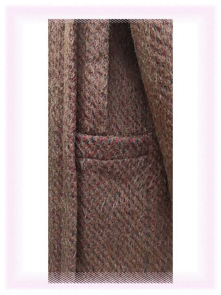 Alpaca Unique Brown Wool Coat - Image 5