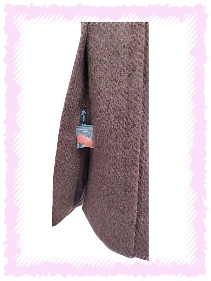 Alpaca Unique Brown Wool Coat - Image 6