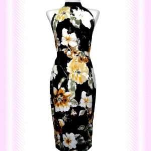 Flower Print Sleeveless Knee Length Dress