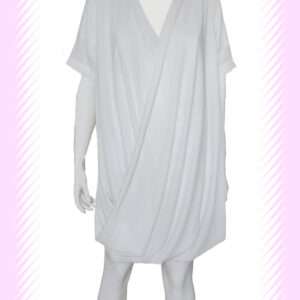 White Chiffon Loose V-Neck Dress