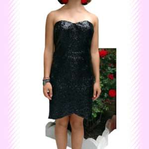 Sequin Strapless Corset Mini Dress In Stretch Jersey