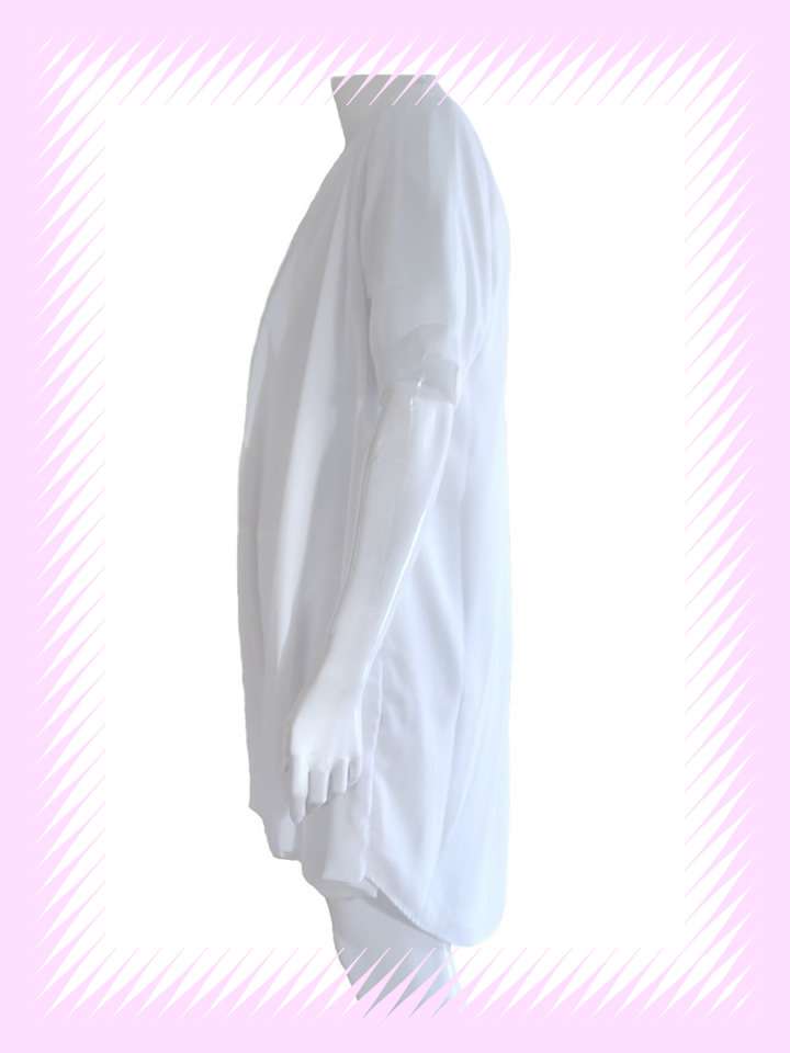 White Chiffon Loose V-Neck Dress - Image 4
