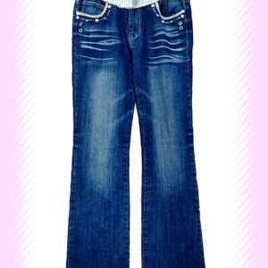PEARL BELT DESIGNER DENIM TROUSERS