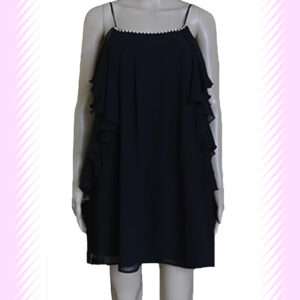 DESIGNER BLACK FRINGES SIFFON DRESS