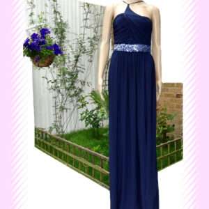 DESIGNER ROYAL NAVY EVENING DRESS