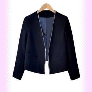 BLACK RHINESTONE DIAMOND JACKET