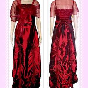 DESIGNER RED BRIDESMAID LONG DRESS